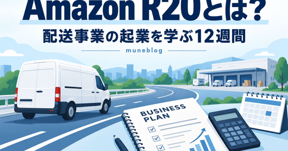 Amazon R2Oの配送事業の起業を学ぶ12週間を示すイラスト